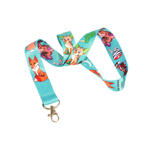 HAPPY GIFT Custom Polyester Sublimation Printing Japanese Anime Cartoon Character Lanyards with Logo