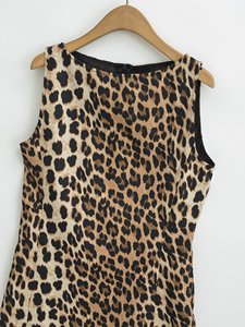 SHENZHU Abito Estivo da Donna 2024, Nuovo Stile Europeo e Americano, Stampa Leopardata, <span class=keywords><strong>Corto</strong></span> Senza Maniche, Linea A, Aderente - Product Image 3