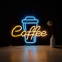Enseigne néon en acrylique étanche pour tasses à café, logo personnalisé, signalétique pour café, bistro, devanture de magasin, affichage commercial