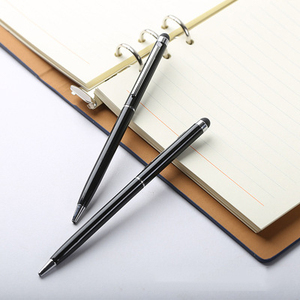 Stylo bille fin en métal 2-en-1 avec écran tactile capacitif – Cadeau promotionnel pour hôtels - Product Image 2