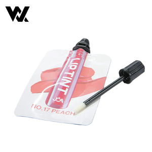 Sachet Lip Gloss Isi Ulang 10ml 30ml Custom Print untuk Sampel Merek Kosmetik, Lip Tint dengan Spout Pouch dan Kuas Aplikator Makeup - Product Image 2