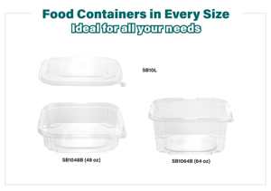 SB1048 Recipiente de comida de plástico PET transparente de dos piezas con tapas reciclables 48 Oz/1420cc para pan Cupcakes Croissants & Bagels - Product Image 1