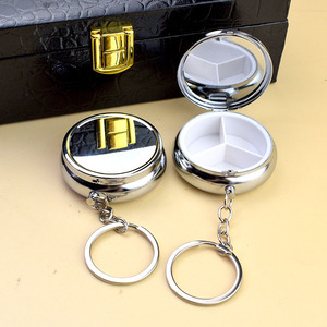 Estuche Organizador de Medicamentos Portátil, Esencial para Viajes, Caja de Almacenamiento Metálica con Compartimentos - Product Image 1