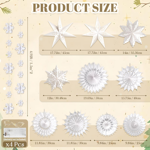 Adornos Navideños de Panal de Abeja, Faroles 3D de Papel, Decoraciones Colgantes para Árbol de Navidad, Fiestas, Decoración del Hogar - Product Image 4