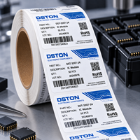 Étiquettes personnalisées pour composants électroniques, autocollants en PET durables avec adhésif puissant, codes-barres pour pièces électroniques et emballages