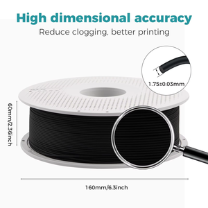 Filamento de Impresión 3D de PLA Reforzado con Fibra de Carbono, PLA-CF <span class=keywords><strong>Carbon</strong></span> Black 14100 de 1.75mm y 1kg con Bobina Reutilizable, Venta al Por Mayor - Product Image 5