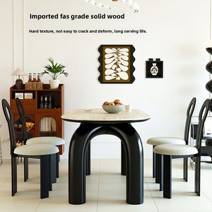 Table à manger moderne de style français, mobilier de maison, nouveau modèle assemblé, marque significative, 4 places, en bambou, rectangulaire, pour petit appartement - Product Image 5