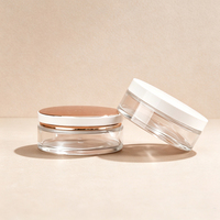 Pot en verre transparent à large ouverture de 100 ml, plat et rond, pour beurre corporel, baume, conteneur cosmétique DIY avec doublure intérieure hermétique