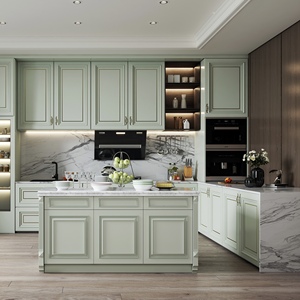 Gabinete de cocina de madera de roble macizo de diseño francés moderno personalizado juego de cocina victoriano completo con estilo MDF a la venta - Product Image 1