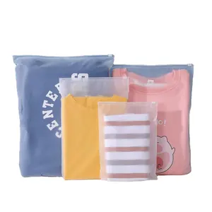 Stand Up Lock Eco Friendly Pouch Packaging Machine Logo Plastic Canvas Tote Transparent Pocket Frosted Plastic Zipper Bag For Cl