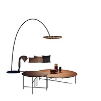 Lampadaire LED de luxe créatif et moderne de style nordique pour hall d'hôtel, lumière chaude, abat-jour doré/or rose/noir pour salon
