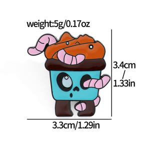 面白い漫画モンスターフードケーキドーナツアイスクリームデザートピン - Product Image 2