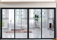 Grande porte et fenêtre coulissante en aluminium et PVC préfabriquée, de style européen, pare-balles, prix d'usine