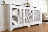 Cache-radiateur classique réglable en MDF, blanc ou placage chêne, plusieurs modèles disponibles, cache pour radiateur, best-seller au Royaume-Uni