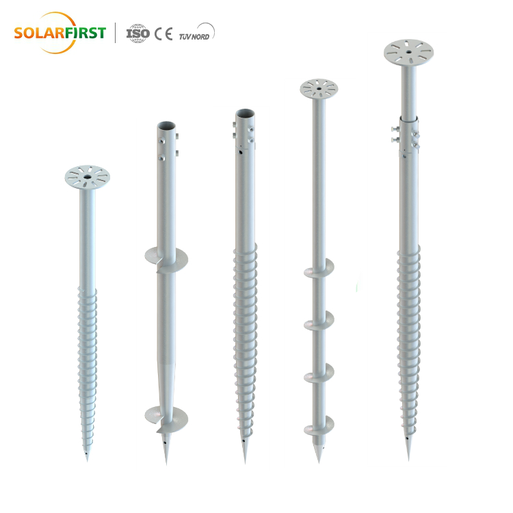Оцинкованная наземная винтовая свая для солнечной монтажной системы