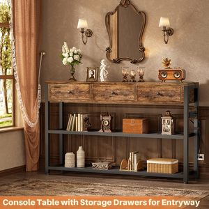 Mesa Consola Moderna de Madera SENYU con 3 Cajones de Almacenamiento para Entrada o Sala de Estar - Product Image 6