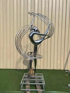 Chất Lượng Cao Đánh Bóng Ngoài Trời Trang Trí Nội Thất Lớn Kim Loại 316 Tùy Chỉnh Hình Nghệ Thuật Trừu Tượng 304 Thép Không Gỉ Con Người Bức Tượng Điêu Khắc Cho Bán - Product Image 5