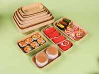 Boîte à sushi en papier kraft écologique avec couvercle transparent Récipient alimentaire jetable résistant aux fuites pour plats à emporter et restauration