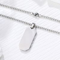 Collier pendentif étanche en acier inoxydable plaqué or 18 carats PVD, personnalisable, gravure commémorative, plaque nominative vierge