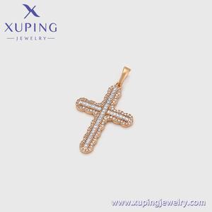 X000759182 Ювелирные изделия XUPING, позолоченные 18-каратным золотом, с синтетическим кубическим цирконием, полностью инкрустированные, модный крупный кулон-крест - Product Image 6