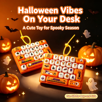 Clavier mécanique anti-stress créatif et mignon pour Halloween, 26 touches, jouet anti-stress, porte-clés, pendentif pour sac à dos, cadeau promotionnel