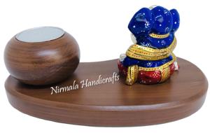 Estatua de Ganesha de Cristal Meenakari Nirmala, Artesanía, Portavelas Religioso, Soporte para Diya, Pieza Decorativa, Diya Rajasthan - Product Image 3