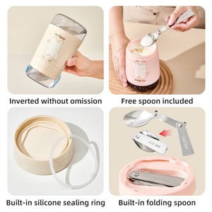 Portable Cereal <b>Container</b> to Go Travel Cereal Bowl and Milk <b>Container</b> Yogurt Cup With Lid and Spoons <b>Breakfast</b> on the Go - Product Image 2