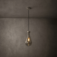 Suspension minimaliste en verre effet fumé, luminaire à tête unique pour café, bar ou comptoir