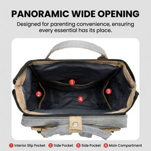 Borsa Multifunzionale Leggera <span class=keywords><strong>per</strong></span> Mamme, Lettino Pieghevole Portatile, <span class=keywords><strong>Zaino</strong></span> <span class=keywords><strong>per</strong></span> Neonati, Grande Capacità, Impermeabile, Doppia Tracolla - Product Image 6