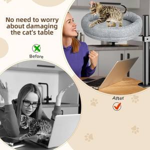 Çevre dostu katı desen kedi yatak Pet yatak 360-Degree dönen yüksekliği ayarlanabilir ofis masası çıkarılabilir ve yıkanabilir kedi yatak - Product Image 4