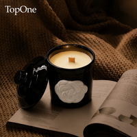 Personalisierte schwarze Glas-Sojawachs-Aromatherapiekerze mit Logo – Eigenmarke OEM/ODM, niedrige Mindestbestellmenge, Großhandel Guangdong, individuelle Form für Zuhause und Feiertage