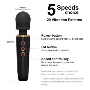 MELO terapêutico Recarregável Varinha Pessoal Massageador Silencioso & À Prova D' Água 20 Padrões 5 Velocidades Travel Bag Incluído Homens & Mulheres - Product Image 5