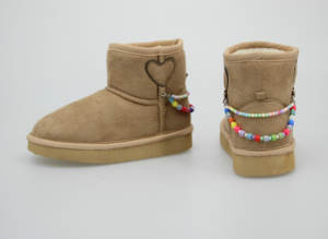 YLR602子供用冬雪ブーツ子供用,ブラウンソフトユニセックス屋内暖かい毛皮 - Product Image 4