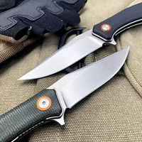 Micarta Poignée Lame Pliante Roulement À Billes Couteau En Plein Air D2 En Acier Inoxydable Camping Survie Couteau De Poche Avec Clip