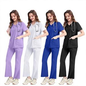 Conjuntos de Uniformes Médicos Cómodos de Spandex y Poliéster, Personalizables, de Alta Calidad, para Hombres y Mujeres, con Detección de Agujas, Fusión sin Costuras - Product Image 1