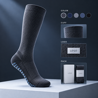 Chaussettes de compression de voyage pour mollets, bleu marine, compression graduée, soutien sportif pour mollets, production en gros, évaluation des motifs, calibrage des tailles