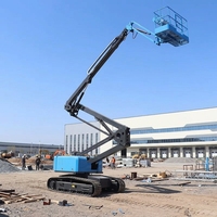 Plateforme élévatrice araignée télécommandée sur chenilles pour travaux en hauteur tout-terrain