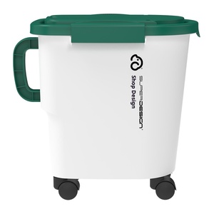 Faltbarer Tierfutter-Aufbewahrungseimer mit langem Griff, luftdichtem Behälter und Rädern, Großraumbehälter für Hunde- und Katzenfutter, Großhandel OEM - Product Image 5
