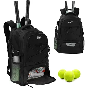 Tennis Rugzak Tas Voor Mannen Vrouwen Grote Tennisracket Tas Met Geventileerde Schoen Compartiment Houdt 2 Rackets