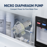 Pompa Air Diafragma Mini DC 12V Self-Priming, Pompa Transfer Cairan Mikro Kecil untuk Peralatan Medis dan Peralatan Rumah Pintar