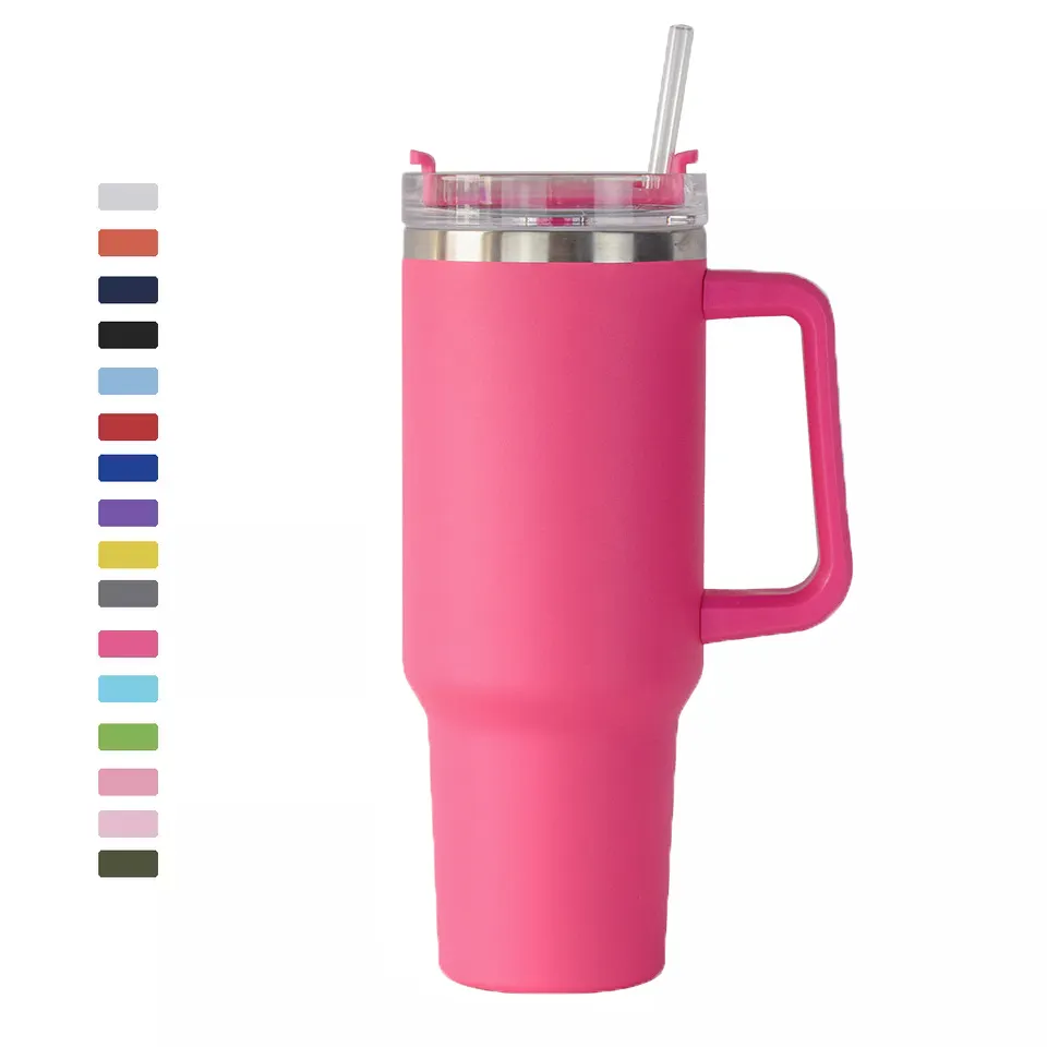 2023 Hot Selling Custom Thermal Coffee Cups Stainless Steel Vacuum 40oz Tumbler with Handle