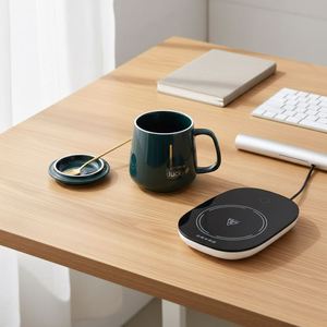 <b>USB</b> Office Home Gift Smart Ceramic Warmer Cup Heater Heating Pad Temperature <b>Control</b> Water Coffee Mug Set - Product Image 1