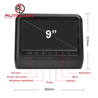 Repose tête avec moniteur lcd en HD 9 pouces 2019x800, écran de voiture DVD, avec port USB SD, vente en gros, nouvelle collection 480
