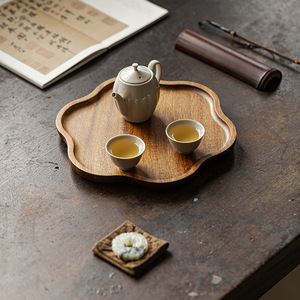 Walnut Wood <b>Tea</b> <b>Tray</b> Solid Wood Multifunctional Serving <b>Tray</b> For <b>Tea</b> And Snacks - Product Image 1