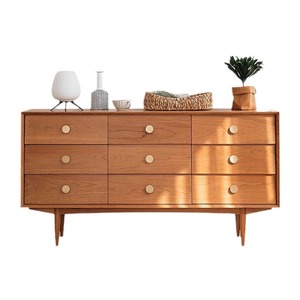 Nordic Cherry Wood Nine Drawer <b>Chest</b> Solid Wood Dresser <b>Storage</b> Cabinet For Bedroom Home Use - Product Image 5