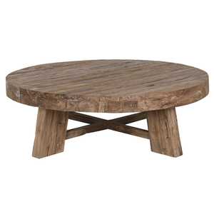 Table basse en teck recyclé 140x140x45 ronde Prof. - Product Image 6