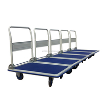 Carretilla de Plataforma Plegable Industrial de Cuatro Ruedas, Capacidad de Carga de 200 kg, Carretilla Manual de Plástico, OEM WORLD LINK WL-PH150 60x90cm