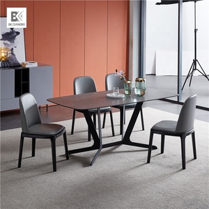 Modern home round painted colors porcelain slabs dining table for furniture dining room