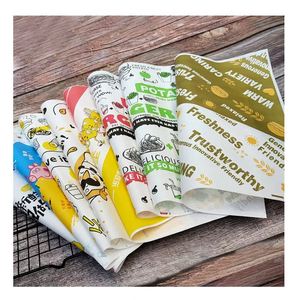 Food Grade Wax <b>Paper</b> Sheets for Burger <b>Wrapping</b> Plain White Custom Logo Printed Wax <b>Paper</b> Greaseproof Sandwich <b>Paper</b> Customized - Product Image 2