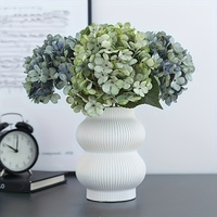 Bunga Sutra Buatan Gaya Eropa Vintage untuk Dekorasi Ruang Makan dan Ruang Tamu, Hiasan Rangkaian Bunga Hydrangea Warna Musim Gugur